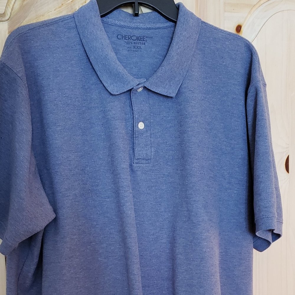 Cherokee Blue Short Sleeve Men's XXL Polo Shirt Golf, Outdoor, Casual